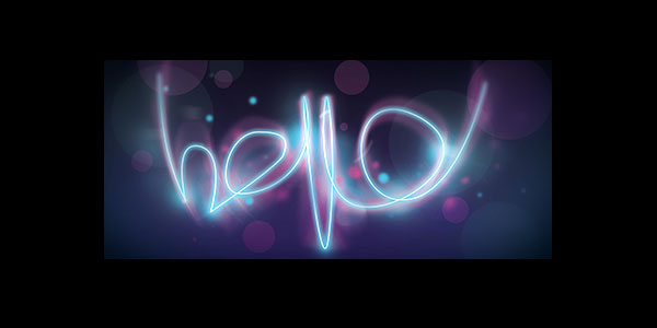 Glowing “hello“ text effect in Photoshop