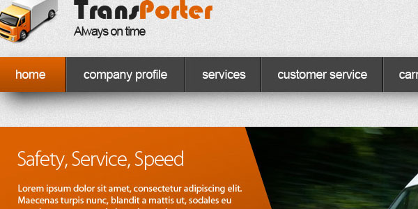 Creating Nice And Clear Transport Company Template Free PSD