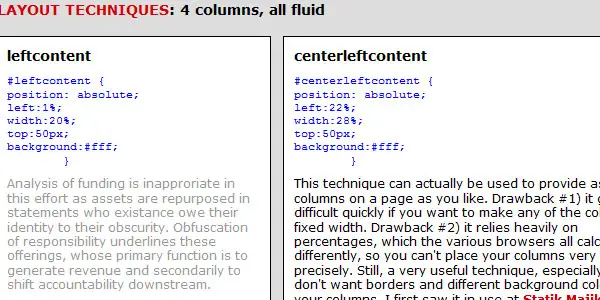 CSS Layout Techniques: for Fun and Profit