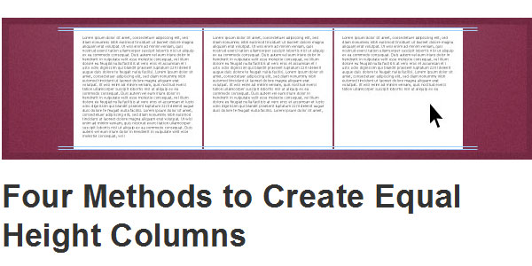 Four Methods to Create Equal Height Columns