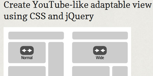 Create YouTube-like adaptable view using CSS and jQuery