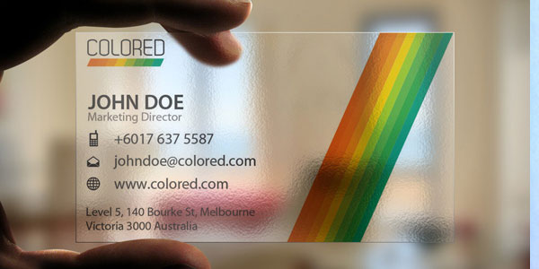 Transparent Colored Business Card