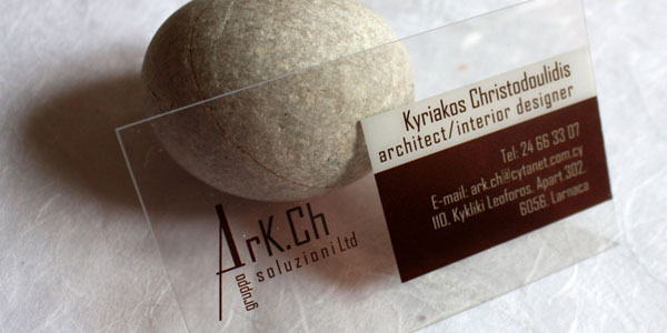 Clear transparent business cards Architect Group