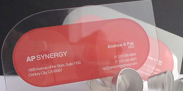 clear plastic business cards
