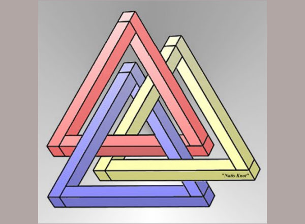 Is this knot pairing of triangles physically possible?