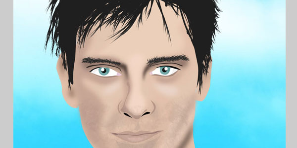 Create a vector male portrait from a photo