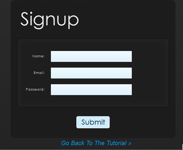 Carbon Fiber Signup Form With PHP, jQuery and CSS3