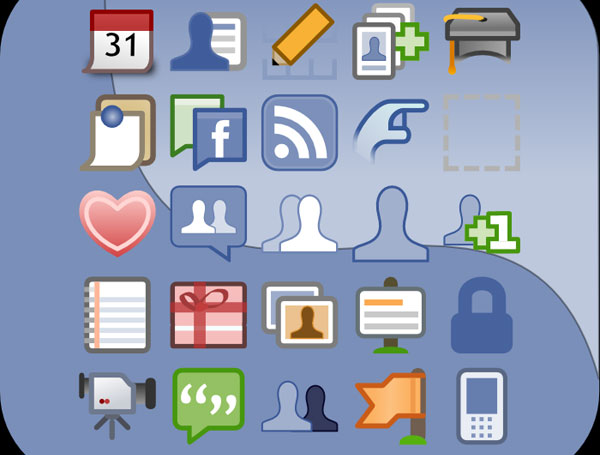 facebook ui icons vector
