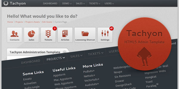 Tachyon HTML5 Admin Template