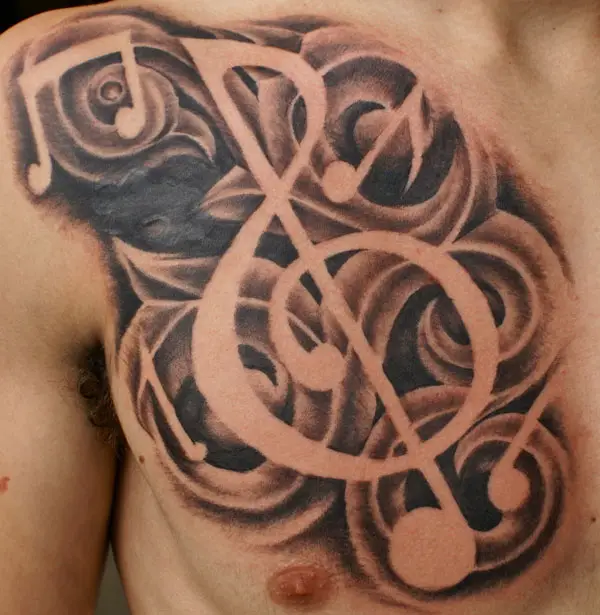 Music Tattoo Design On Chest  Tattoo Designs Tattoo Pictures