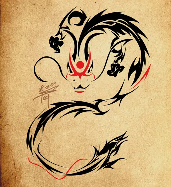 Kabuki dragon tattoo