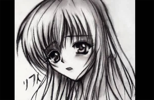 Anime Drawing-charcoal art