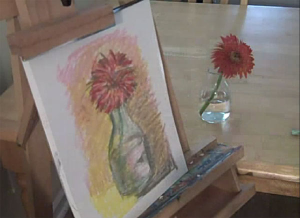 Draw A Flower With Oil Pastels