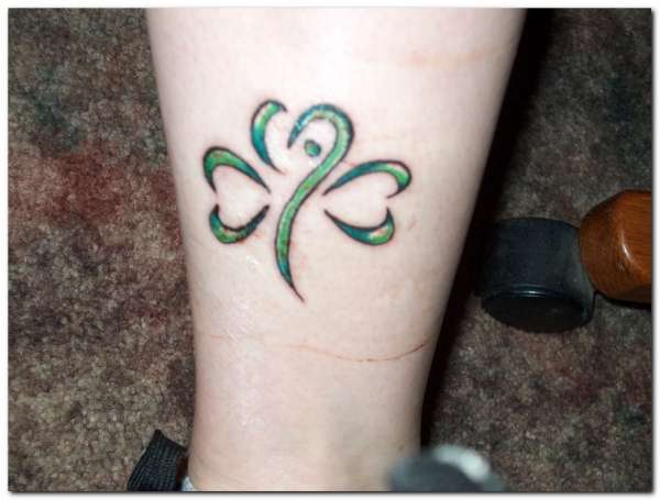 Tender Shamrock Irish Leg Tattoo