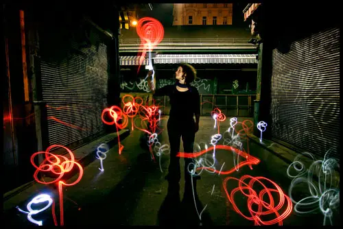 light painting ballon flowers