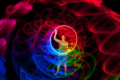 Lighted Hula-Hoop Dancer Light Painted