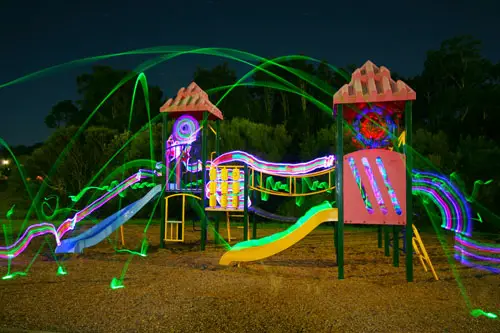 light painting the playground