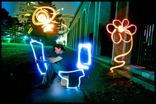 light painting public toilet idea