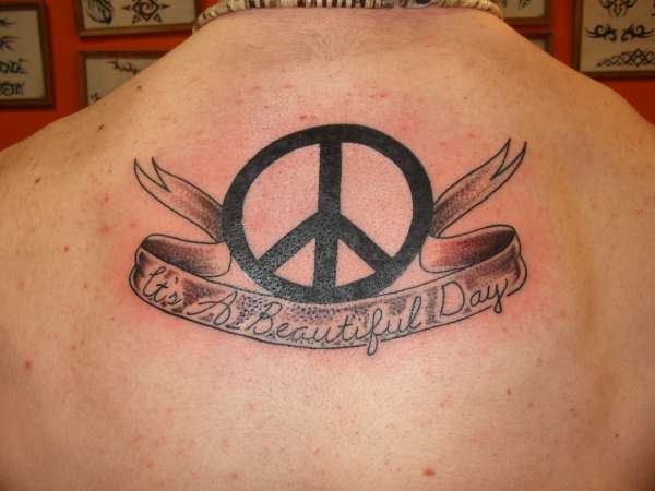 Peace Sign Tattoo with Quote