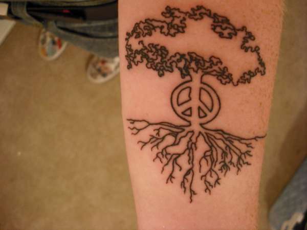 Peace Tree Arm Tattoo