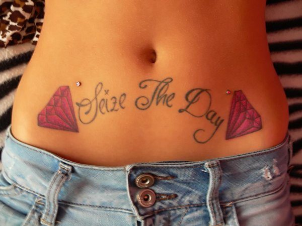 diamond stomach tattoos