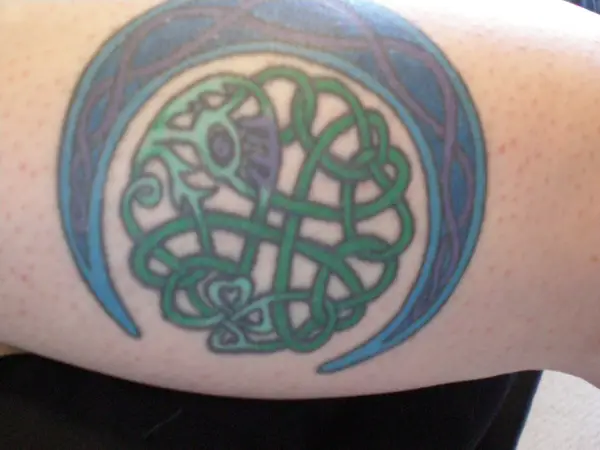 celtic knot crescent moon tattoo