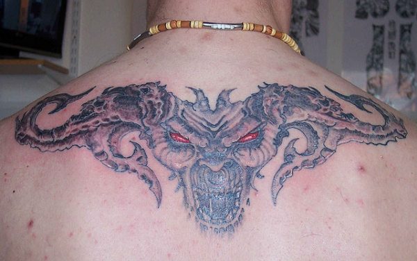 Japanese Back Demon Tattoo by Henrik Tattoo