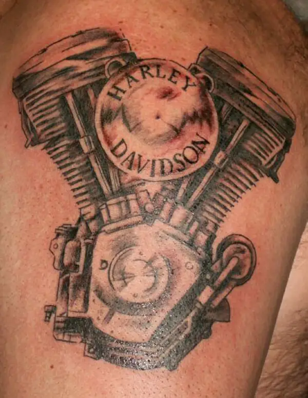 Harley Davidson Engine Tattoo