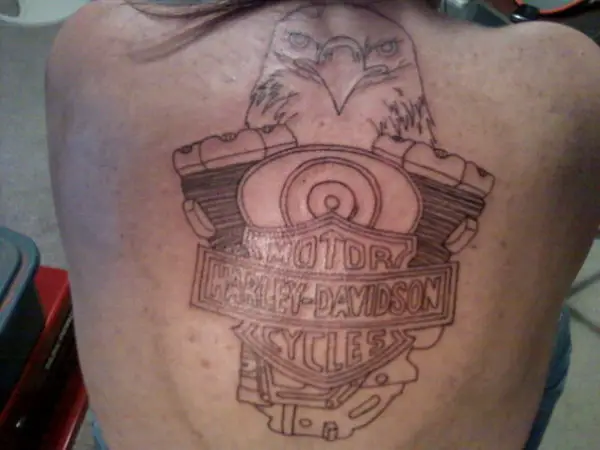 Harley Davidson Full Back Eagle Tattoo