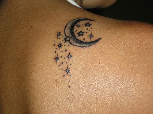 Tattoo With Moon And Stars