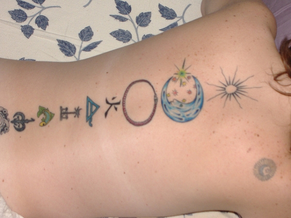Spine Moon Tattoo
