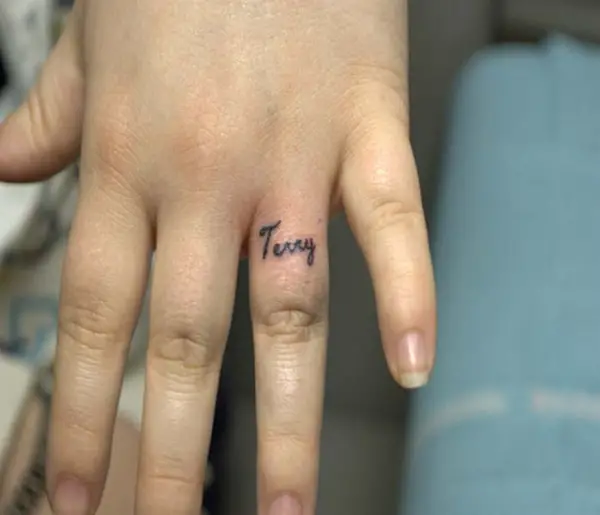 Finger Name Tattoo