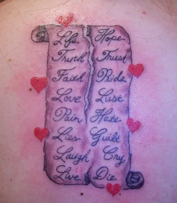 Heart Scroll Tattoo