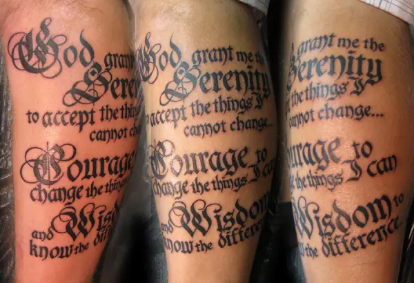 55 Inspiring Serenity Prayer Tattoo DesignsSerenity Courage  Wisdom