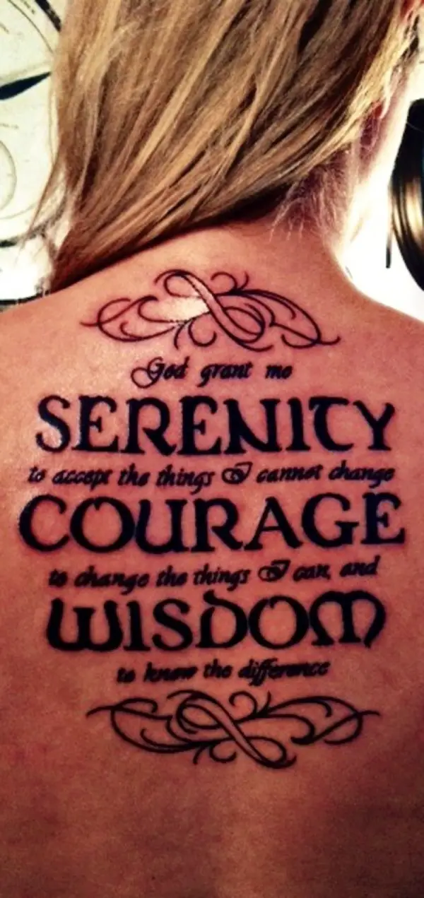 Bold Serenity Prayer Tattoo