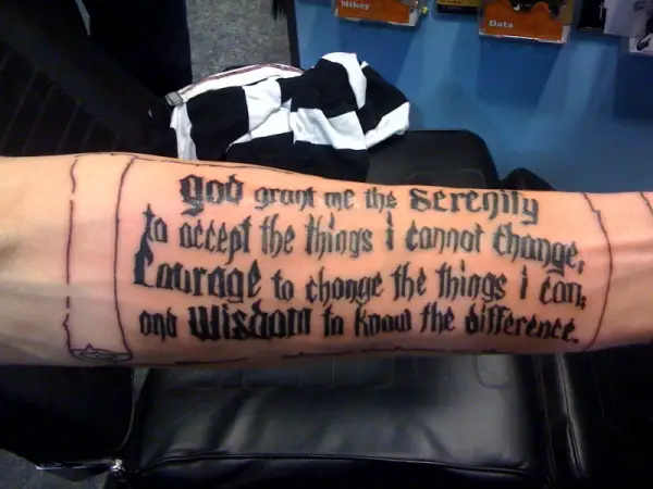 55 Inspiring Serenity Prayer Tattoo DesignsSerenity Courage  Wisdom