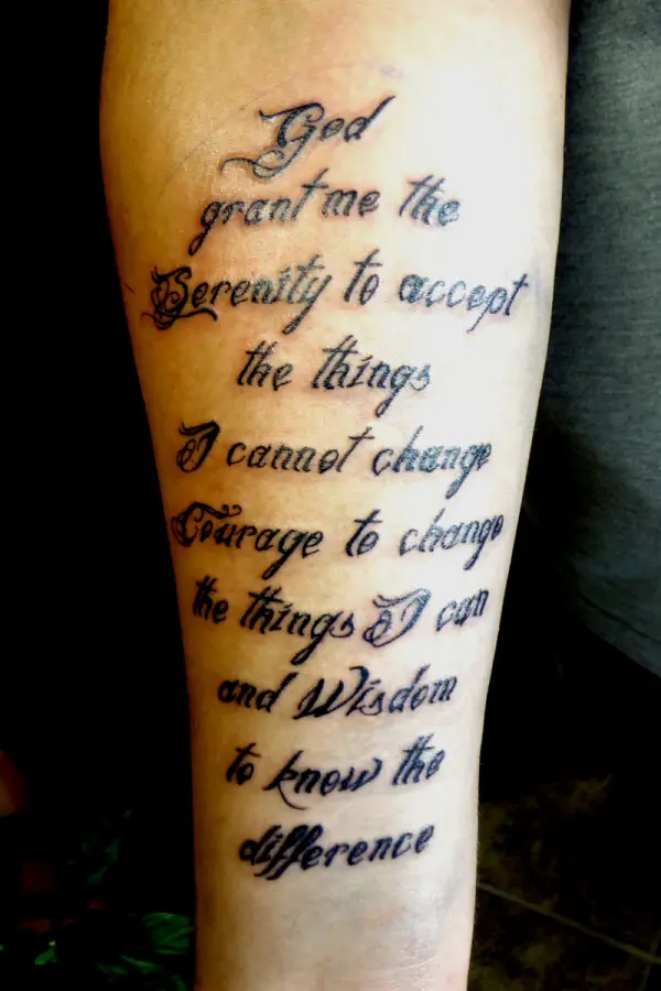 Serenity Prayer Tattoo For Men