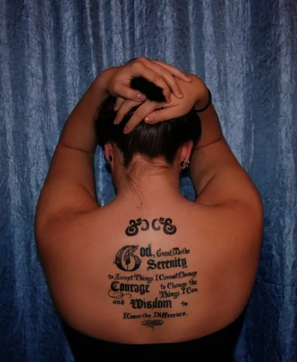 Serenity Prayer on Back