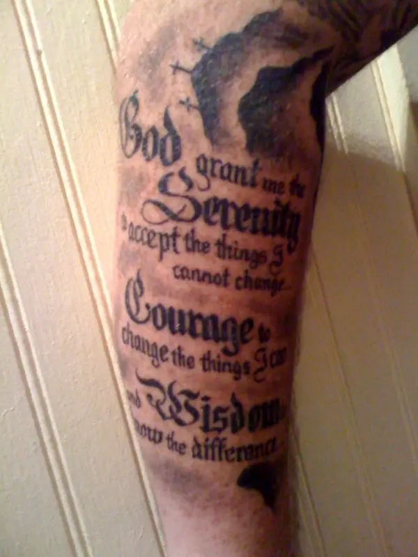 Serenity Prayer On The Leg