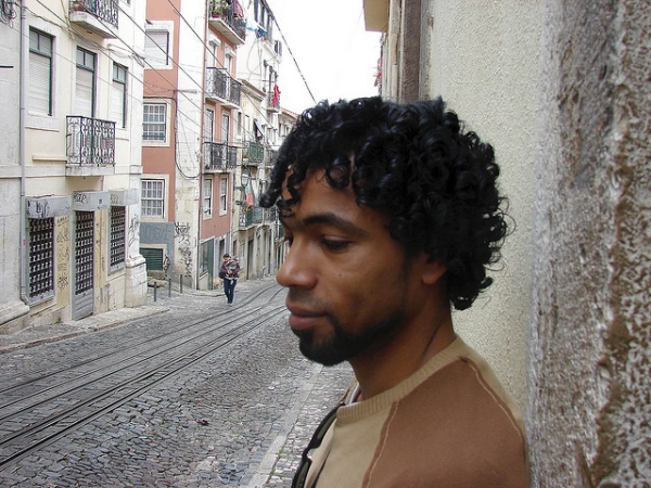 Men Haircut Dark Curly