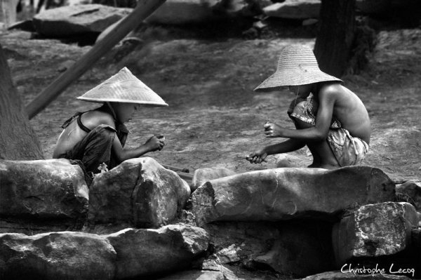 Children Playing Near River