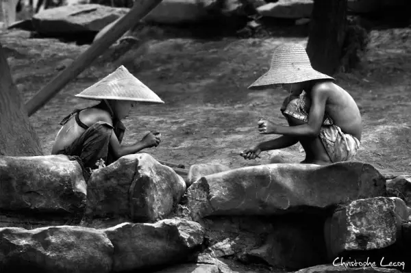 Children Playing Near River