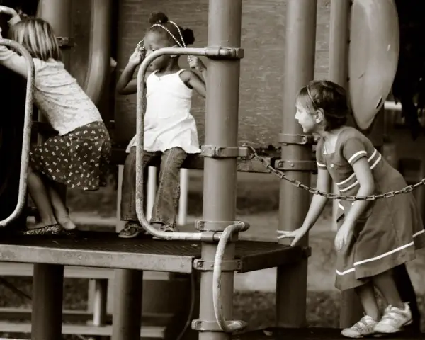 Children Playing On The Slide