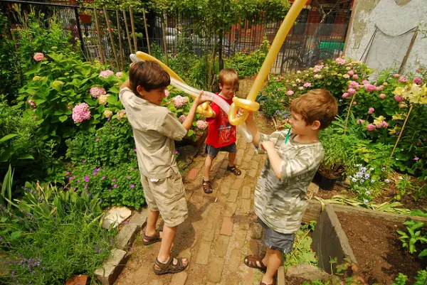 Children Playing With Balloon