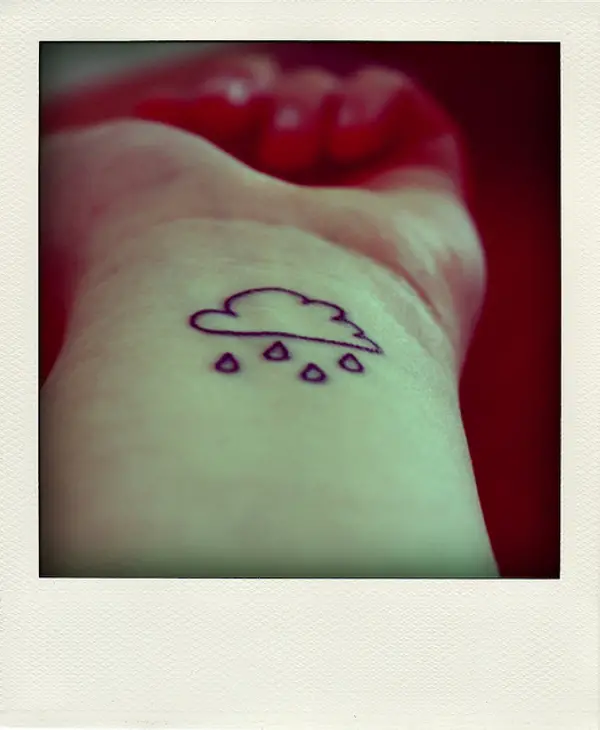Cloud And Raindrops Tattoo