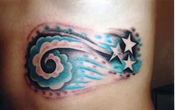 Clouds And Star Tattoo