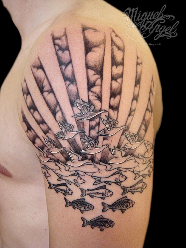 Tattoo uploaded by Diino Kelepouris  Rose clouds shading half sleeve   Tattoodo