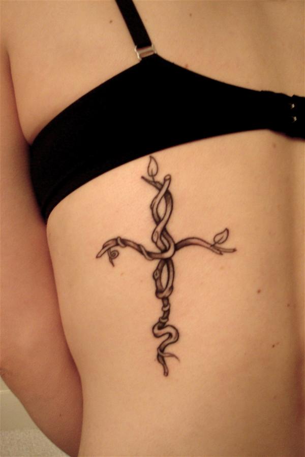 cross vine tattoo