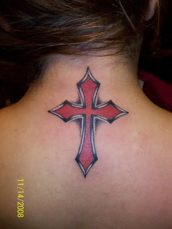 Blood Red Cross tattoo