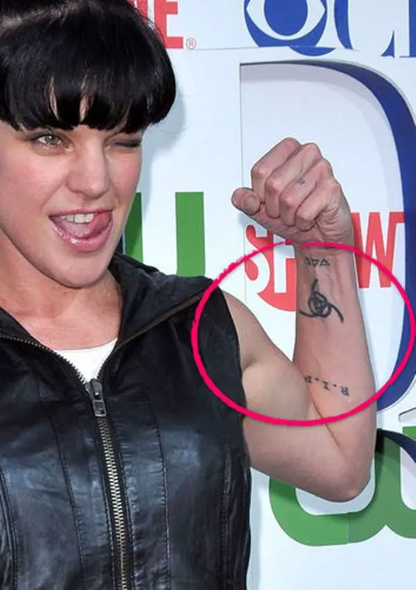 Pauley Perrettes Arm Tattoos.